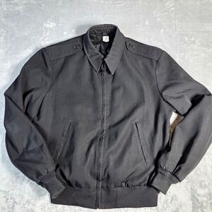Unbranded Bomber Jacket Mens 42R Black Military Style Full Zip Coat